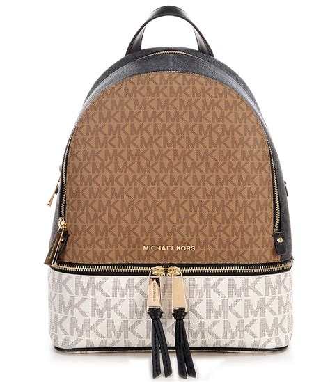 michael kors signature rhea zip backpack|Rhea Medium Slim Logo Backpack .